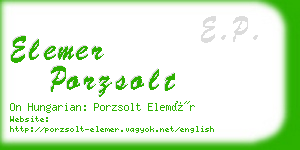 elemer porzsolt business card